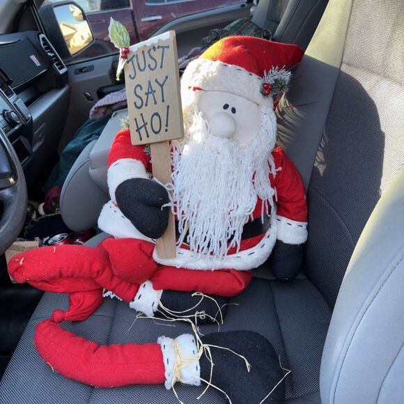 Santa Claus 24” Just Say Ho! Plush Home Decor  Long Legs - Picture 5 of 8